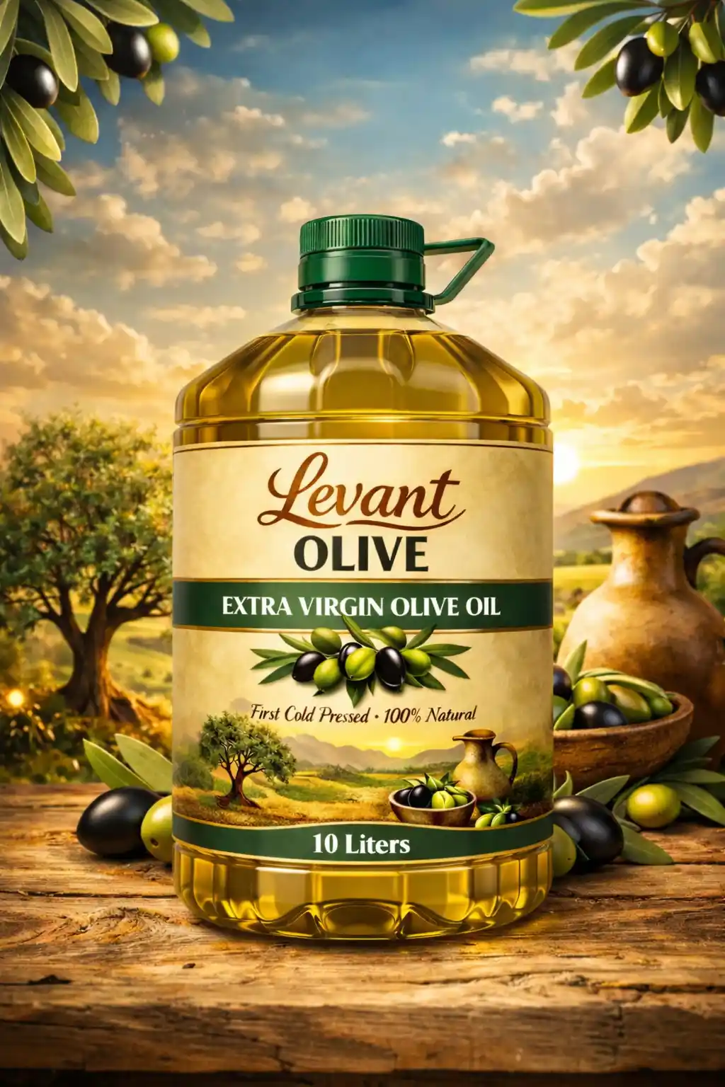 Levant Olive Extra Virgin Olive Oil 10L - For large families & restaurants in Qatar and Gulf countries