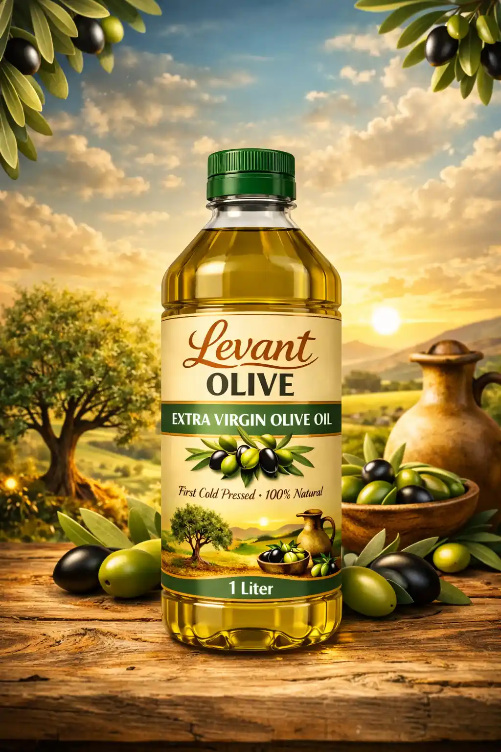 Levant Olive Extra Virgin Olive Oil 1L - Perfect for small families in UAE and Gulf countries