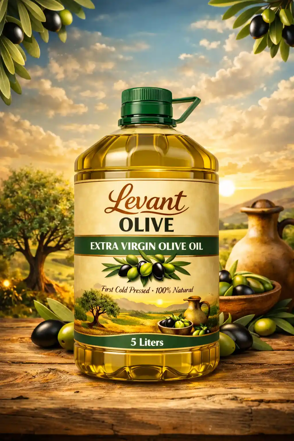Levant Olive Extra Virgin Olive Oil 5L - Best value for medium families in Saudi Arabia and Gulf